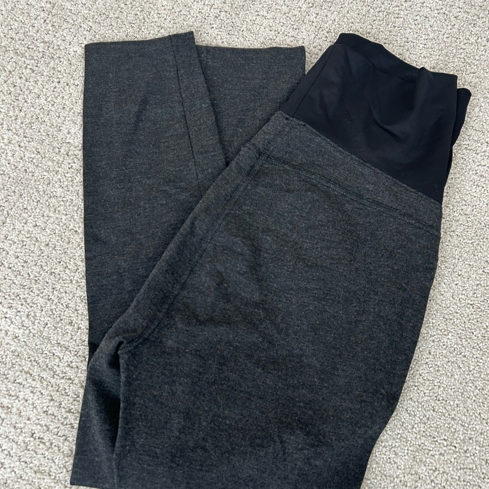 LOFT Gray Leggings with Wide Waistband and Slim Fit